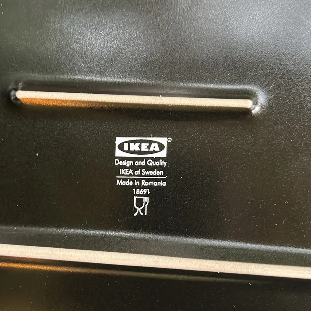 IKEA Sleek Black Dinnerware Tray and Plate